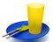 PlasticÂ plate,Â cup,Â spoon and fork